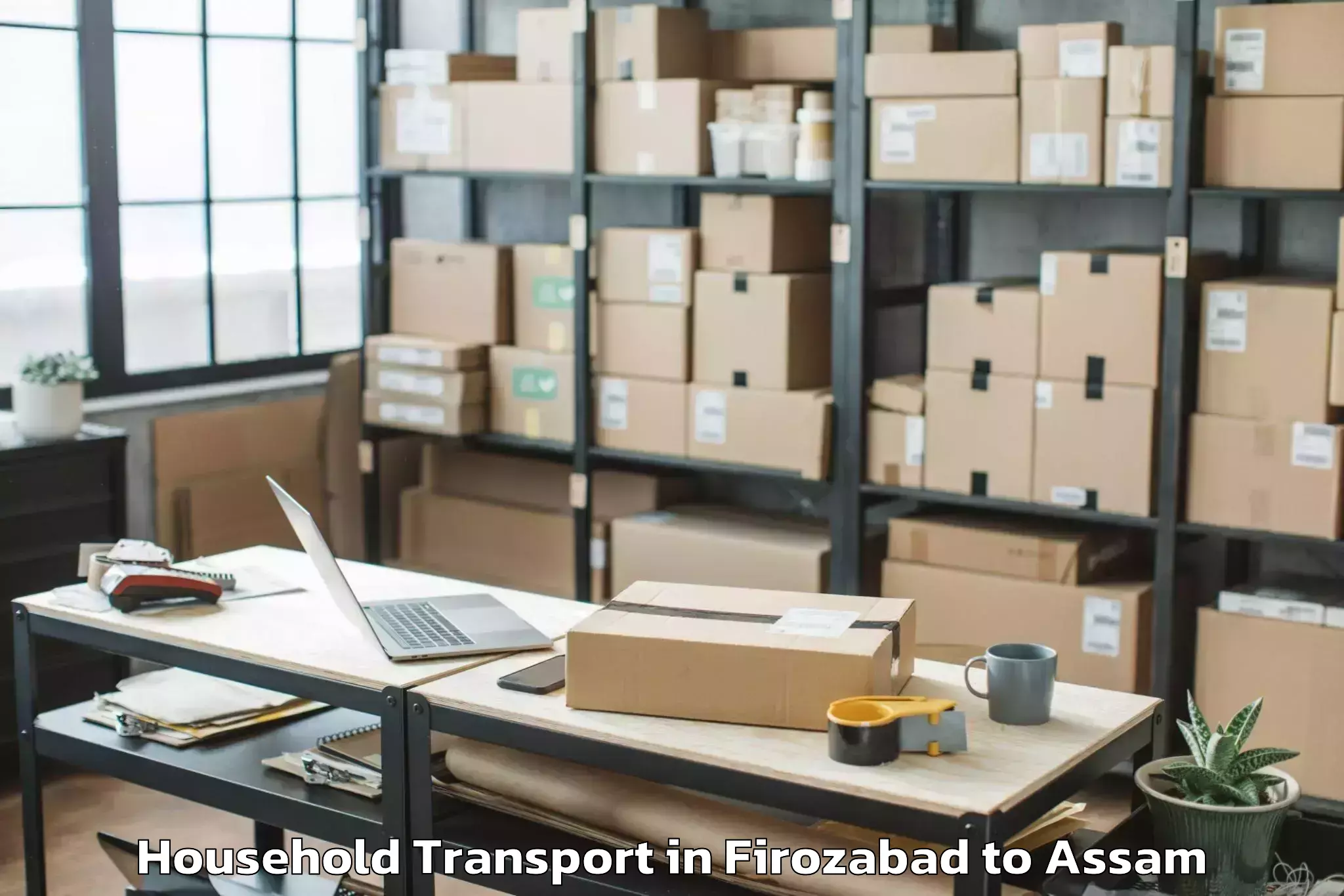 Top Firozabad to Rajakhat Banekuchi Household Transport Available